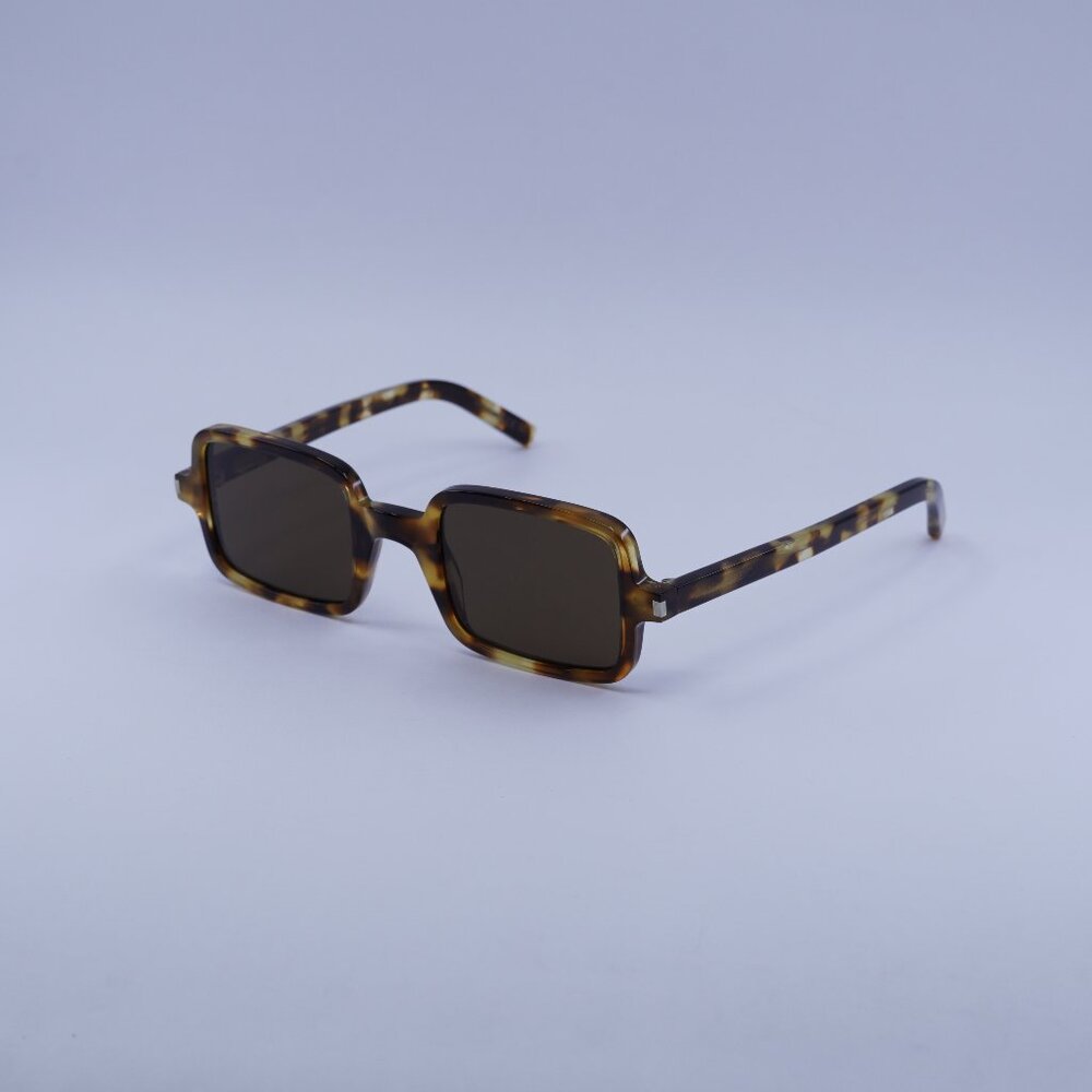 Saint Laurent SL332 006 Sunglasses Havana Rectangle Frame, Brown Lenses